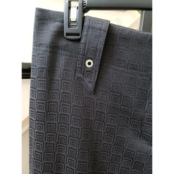 Mesmerize Trouser Pants Women's 10 Black Textured Cotton Stretch Pockets Cuffed - Picture 5 of 13